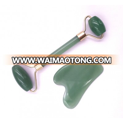 Wholesale natural pure jade roller massage double head for face silim