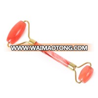 Facial Massage Red Fused Crystal SPA Tool Quartz Roller Stone Healing Reiki