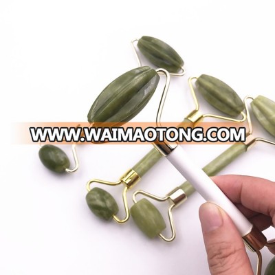 New Design "STARFRUIT" Shaped Natural Jade Roller Serpentine Facial Roller