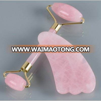 High Quality Rose Quartz Jade Roller And Gua Sha Kit For Women Beauty Care Gift