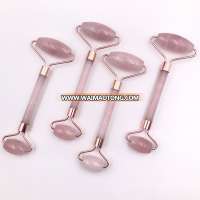 Rose Quartz Roller Double Head Facial Massager Welded Crystal Roller