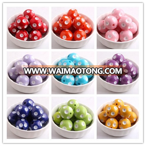 Wholesales Mixed Colorful color polka dot jewelry beads for Kids party jewelry accessories!